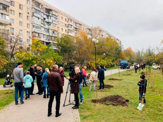 Аллея сакур украсила Крымский бульвар