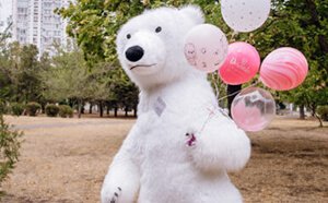 Аниматоры большие мишки Funny Большой белый мишка на день рождения