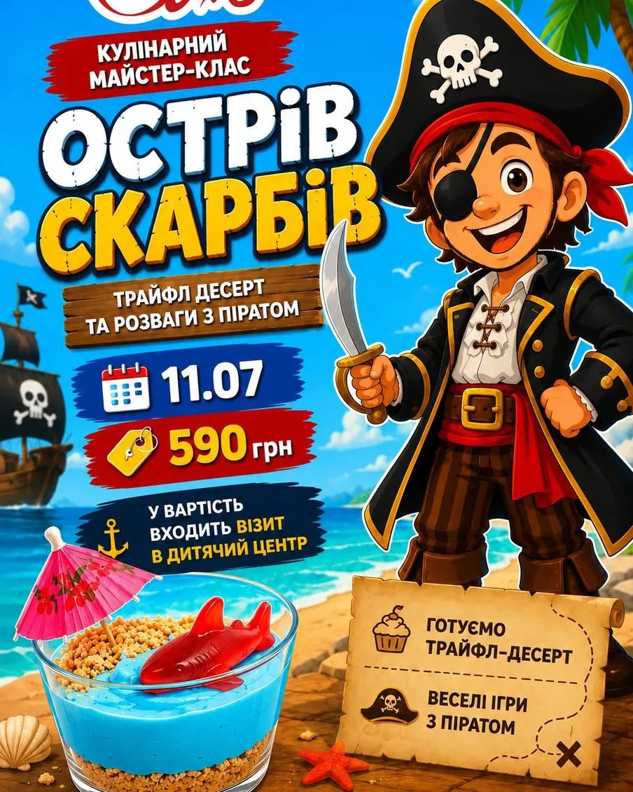 Детский мастер-класс в Amador Kids Space Кулинарный мастер-класс: Остров сокровищ